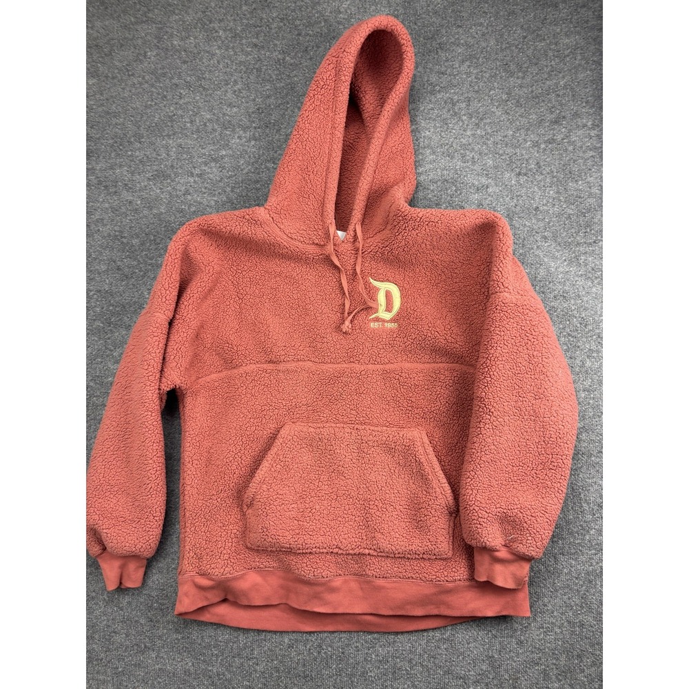 Disney Spirit Jersey Sherpa Hoodie Womens 2XL Rust Red Disneyland Resort Fleece